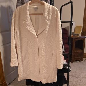 Susan Graver Cream Quilted Teddy Jacket
